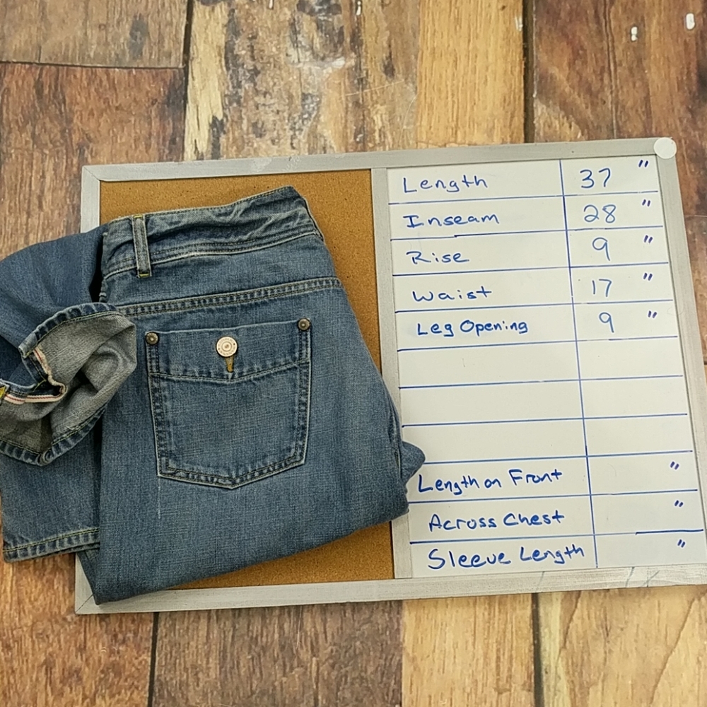 Banana Republic Selvedge Denim Wide Straight Leg Jeans 34" Waist 28" Inseam